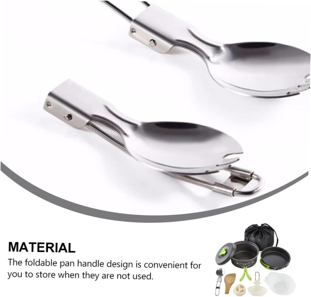 1set Person Outdoor Camping Cookware Portable Cooking Utensils Handles for Hiking and Backpacking Compact and Easy to Clean for Outdoor Cooking