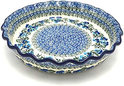 Polish Pottery Baker - Pie Dish - Fluted - Winter Viola
