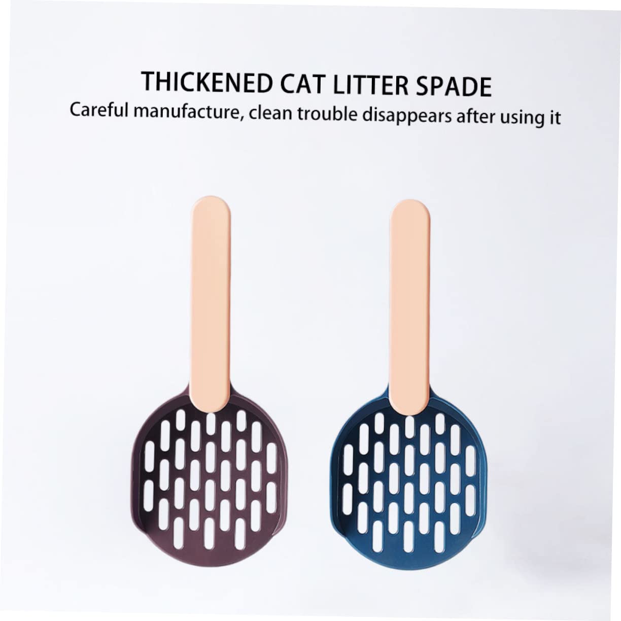 Beavorty 3 Set di Piccola Paletta per Lettiera per Gattini Paletta per Lettiera per Animali Domestici Design a Mezzo Robusto Materiale ABS/caffè Facile da Usare 2 Pezzi*3