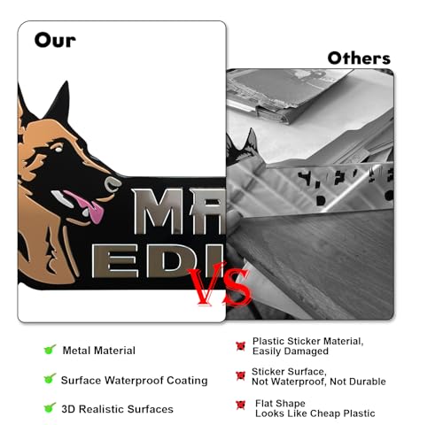 Image of Dog Edition 3D Car Badge, Laser Cutting Metal Emblem, Cute Dogs Decals (Malinois)