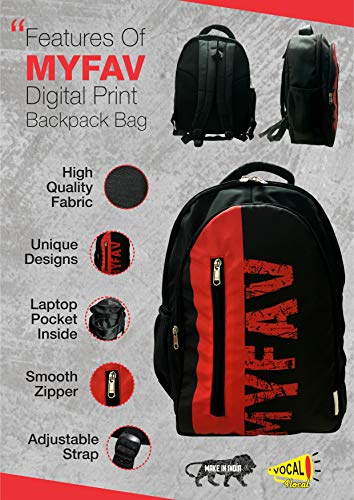 Image of MY FAV Laptop Backpack | Printed Lightweight Laptop Bag for Men & Women | Water-Resistant Office, School & College Backpack | Spacious & Durable with Multi Compartments |Fits Up to 17 inch Laptop