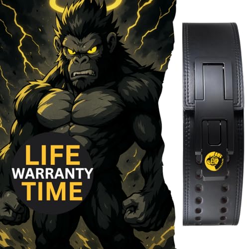 Image of Muscleape 10mm Lever Belt. 4 inch Wide Genuine Leather. Quick-Release Steel Alloy Lever. Adjustable Powerlifting Belt With Lifetime Brand Warranty. Hard Leather For Professional Athletes. (XXL)