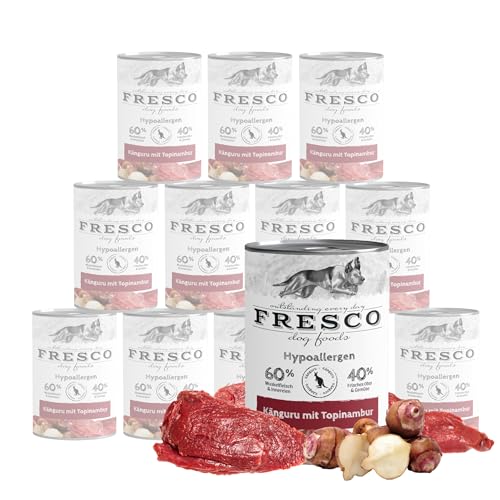 FRESCO Dog NassBarf Hypoallergen Känguru 12 x 400g | mit Topinambur