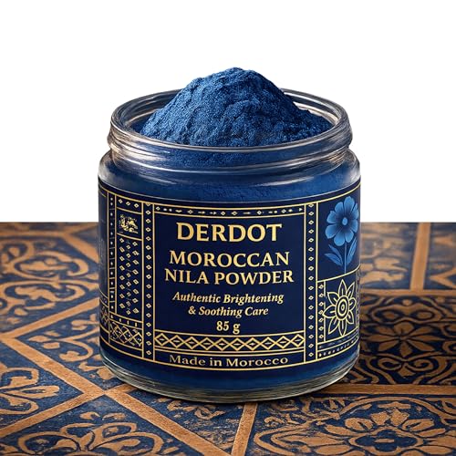 Image of Moroccan Nila Powder | 100% Natural Indigo Blue Powder for Skin Brightening, Soothing & Detox | Traditional Moroccan Hammam Beauty Treatment for Face & Body Care (85gm)