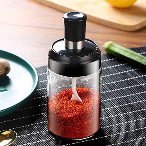 Glass Seasoning Jars with Spoon - Set of 3 -1