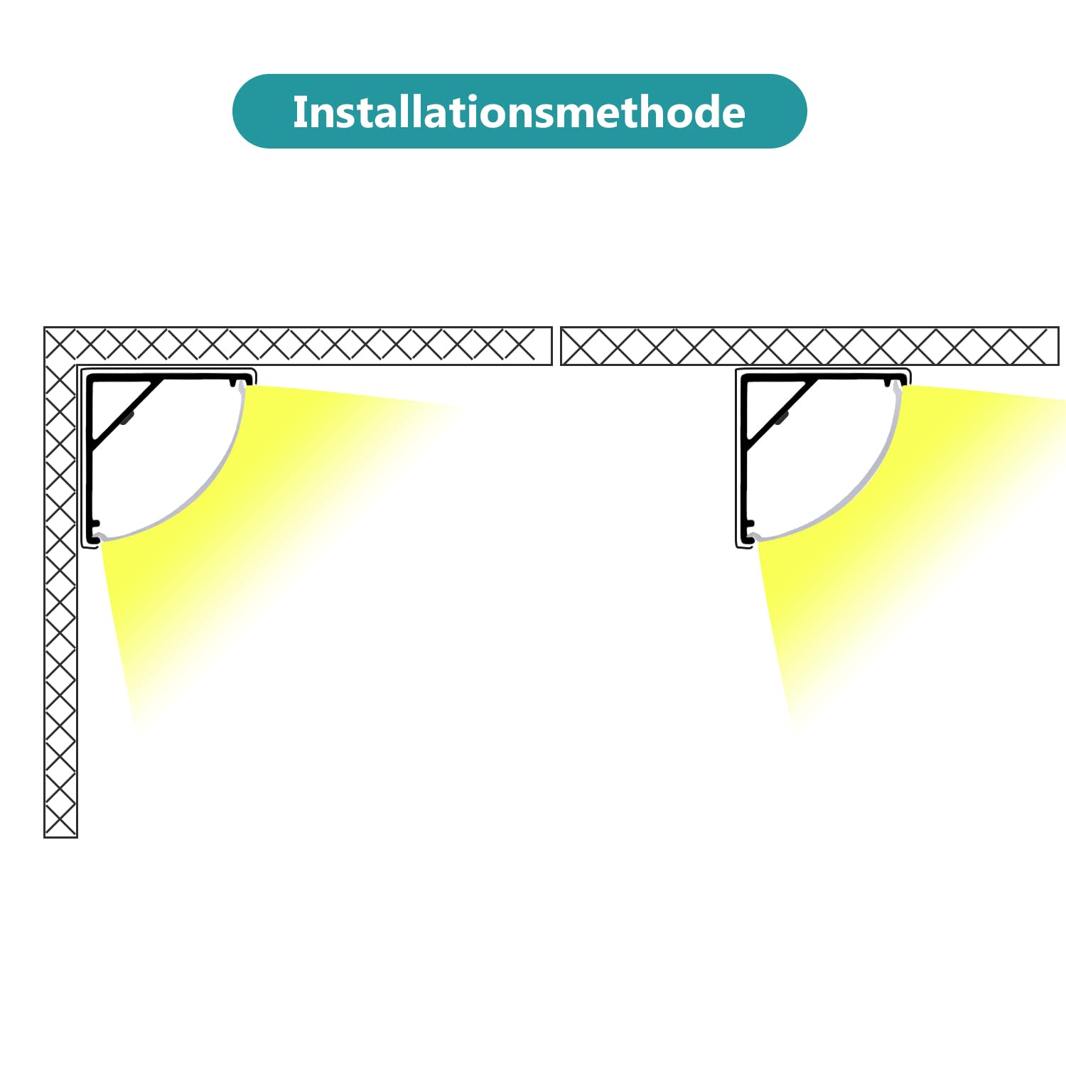 Gimisgu Perfil LED de aluminio 1 m 40 pack en forma de V para tiras LED / tiras/bandas / banda LED perfil aluminio plateado incluye cubierta, clips de montaje y conectores de esquina