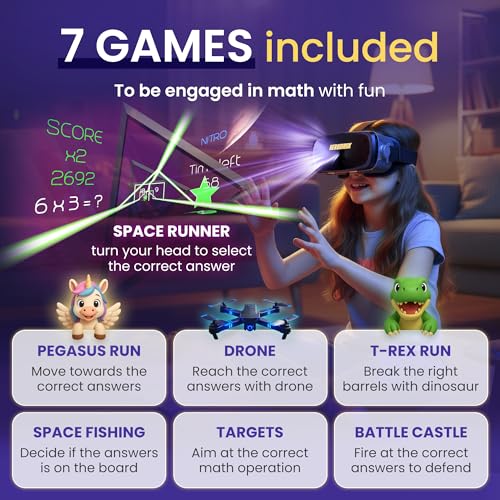 image for Heromask VR Headset + Math Games [Multiplication Subtraction etc] Virt