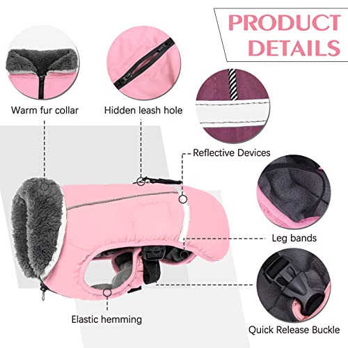 Image of QBLEEV Warm Dog Coat, Reflective Dog Jacket, Waterproof Dogs Winter Coat