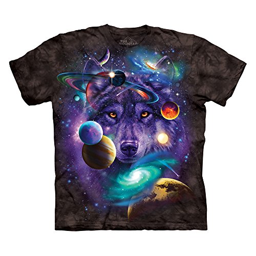 The Mountain Men's Wolf of The Cosmos T-Shirt Black 2XL