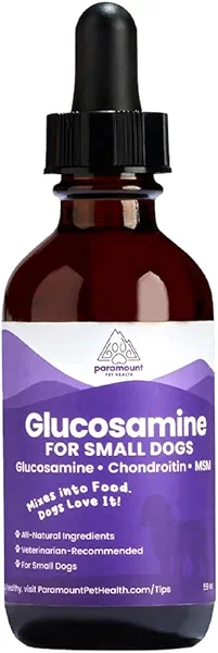 Paramount Pet Health Liquid Glucosamine for Small Dogs, 260mg Glucosamine Liquid for Dogs Joint Supplement for Mobility & Comfort, Easy-to-Use Liquid MSM & Chondroitin, 2 oz