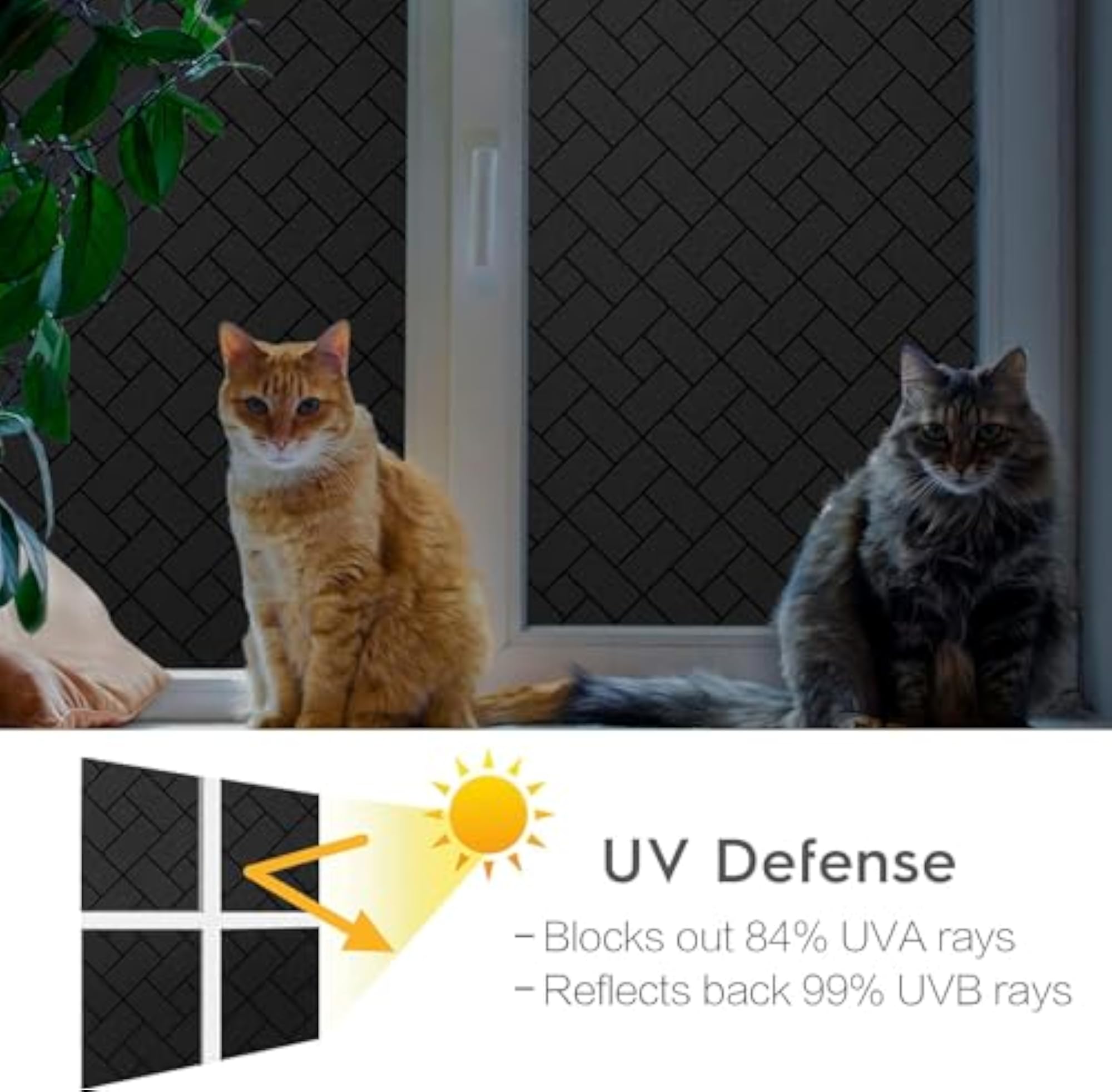 Total Blackout Privacy Window Film Cover, 100% Light Blocking