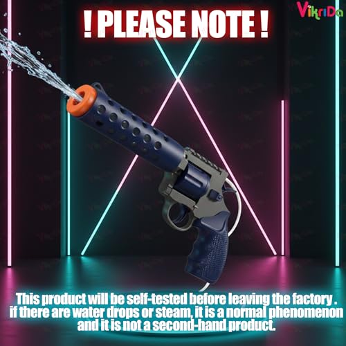 Image of VikriDA Electric Water Gun with Free Extra Rechargeable Battery, Powerful Holi Pichkari Up to 20-30 FT Long Range, 1800CC Capacity Super Water Blaster Summer Toys for Holi - Blue