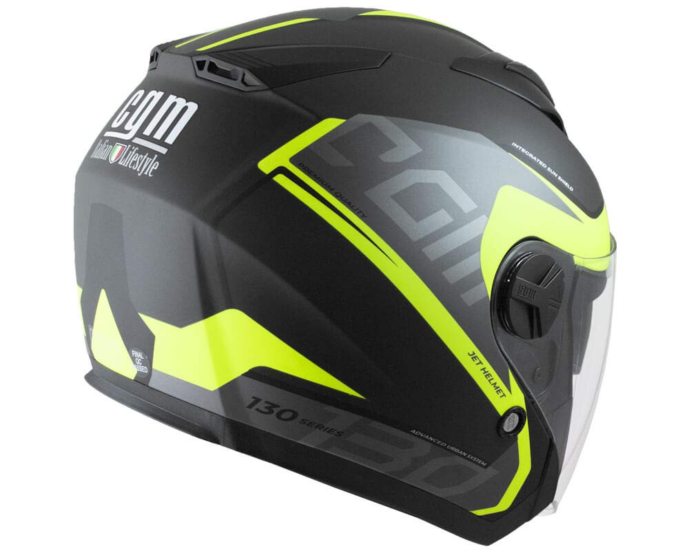 CGM Casco Jet 130S Apache, Amarillo neón Mate, XS (53-54 cm)