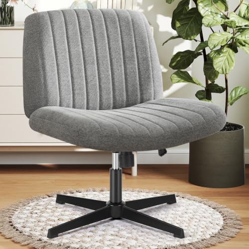 Image of DUMOS Criss Cross Chair, Cross Legged Vanity Chair No Wheels, Home Office