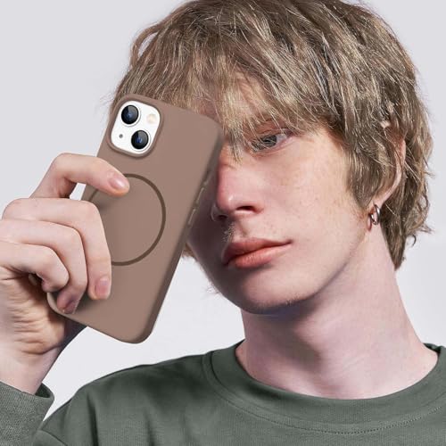 Image of DIZORO Magnetic for iPhone 14 Case, Compatible with MagSafe, Integrated Silicone Camera Control Cover, Thicken Shockproof Drop Protection Phone Case for 14, Desert