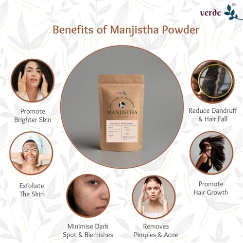 Image of 100% Pure & Natural Manjistha Powder for Face /Hair /Skin - Facepack for Clean and Glowing Skin - 1 KG
