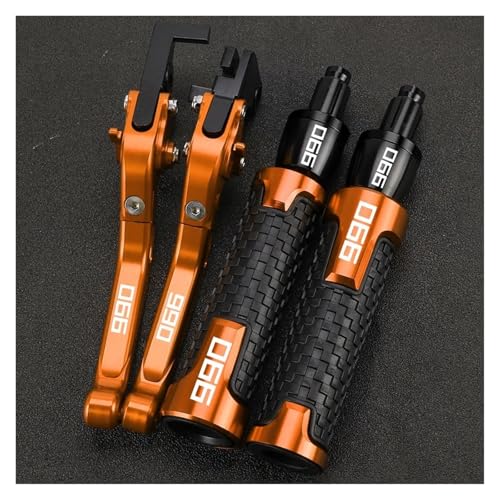 自転車 990スーパーデューク990SuperDukeオートバイ折りたたみブレーキクラッチレバーハンドルバーグリップエンドに最適(Orange7)