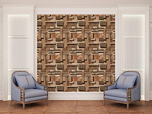 Image of DWELLSINDIA Natural 3D Wood Self Adhesive Wallpaper Waterproof, Scratch Resistant, Laminated 41cm x 244cm