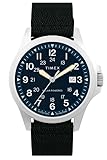 Timex Expedition Field Solar Herren-Armbanduhr, 41 mm, schwarzes Armband, blaues Zifferblatt, Edelstahlgehäuse
