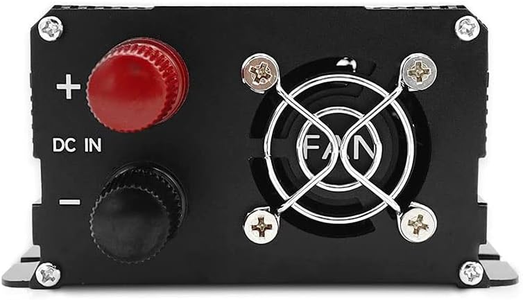 Rear view of LVYUAN Power Inverter showing DC input terminals and fan