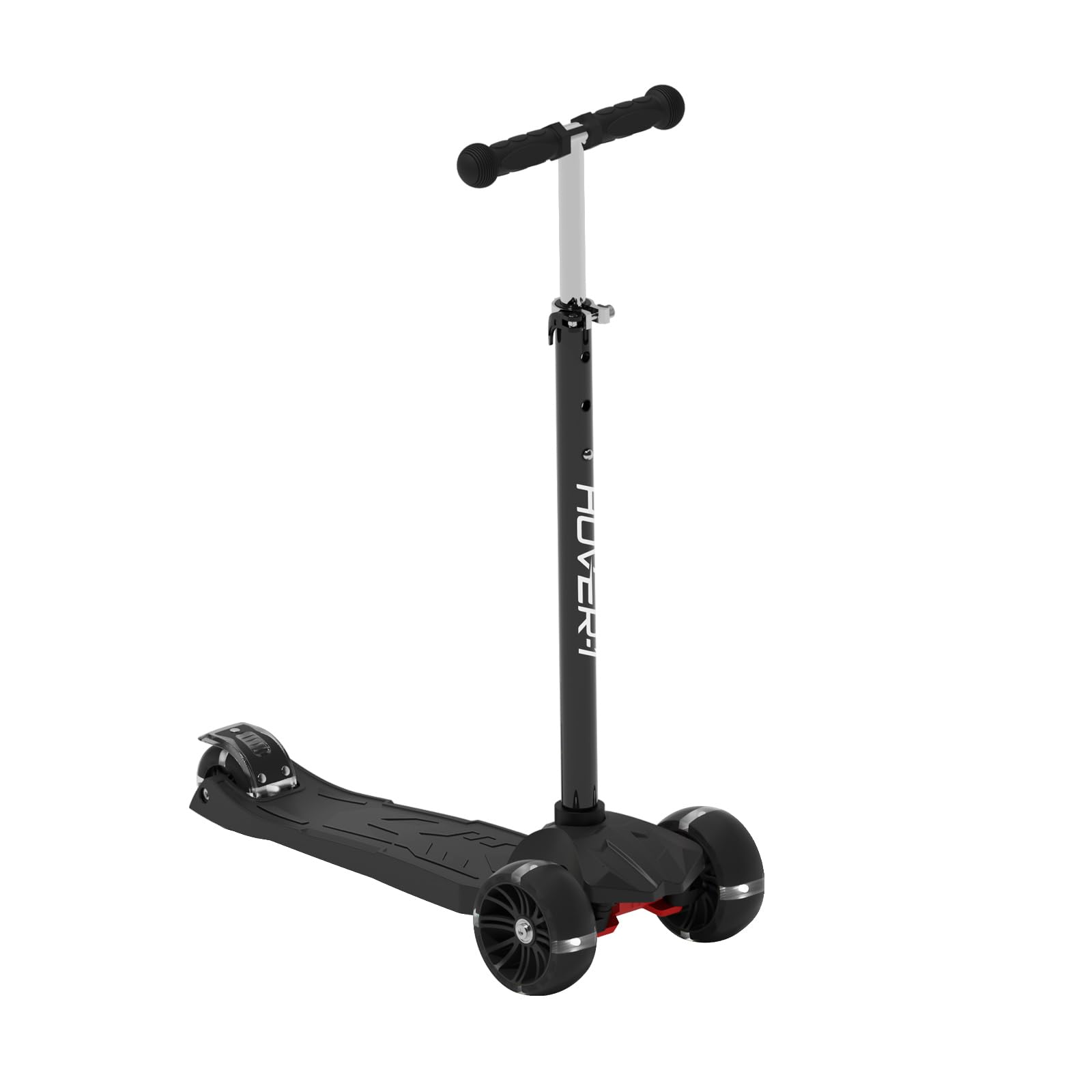 Hover-1 Solaris Kick Scooter with Multicolor Wheel Lights, 4.5” Front Wheels, Rear Foot Brake, and 110 Pound Weight Capacity