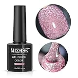 MIZHSE UV Nagellack Glitzer, Reflektierendes Funkelnder Gel Nagellack Glitzer Nagellack Glänzender Diamant Pink Gellac Sparkly Gel Nail Polish für Nageldesigns Nail Art Starter Kit 10ml