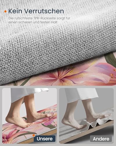 Tapis rose clair lavable pour salon | Moquette douce 120×180cm sans risque de glisse