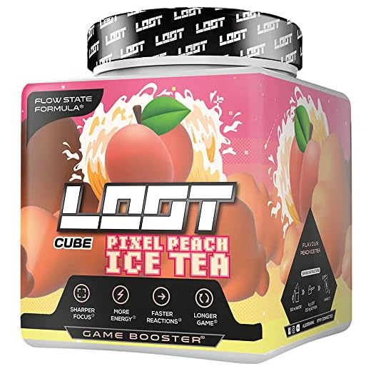 LOOT® - Premium Game Booster med Flow-State® Formula | 50 portioner (400g) med koffein | 20 högdoserade aktiva ingredienser | Unik design | Koncentration, uthållighet, reaktivitet | Oövervinnelig Icetea