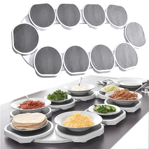 Plateau repas extensible rotatif 360° table d'appoint de cuisine 6 pièces