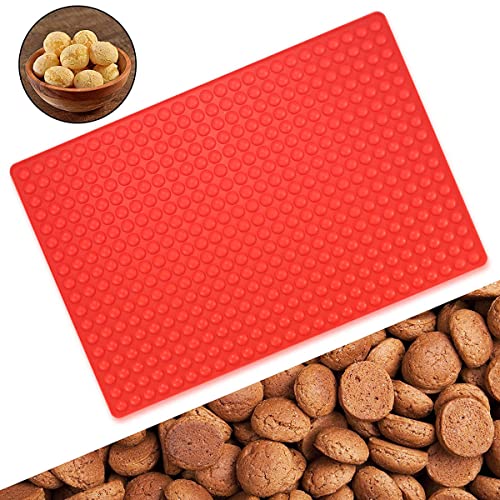 Mis.Moon 468 Löchern Backmatte Hundekekse Mini Halbkugel (1.2cm), mit Teigspatel, Backform für Hundeleckerli, Silicone Baking Mat, Baking Mould for Dog Treats