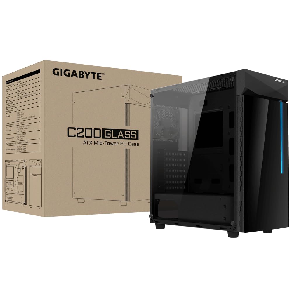 GIGABYTE GB-C200G Midi Tower Gaming Caja con Ventana