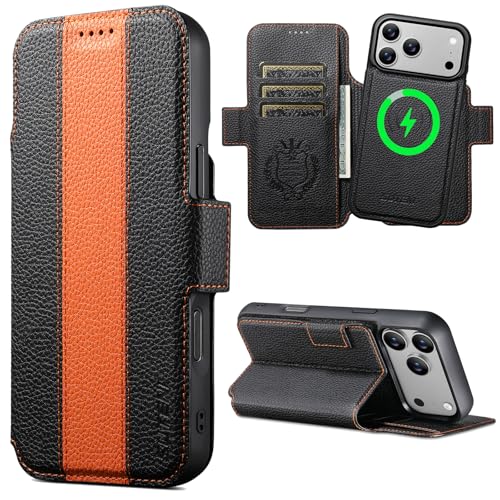 JCGOOD iPhone 17 Pro ケース手帳型 分離式 2in1 取り外し可能 MagSafe対応 いphone 17pro ケース手帳カード収納 マグセーフ ワイヤレス充電対応アイフォン17 プロ ケース スタンド機能財布一体型2wayカード入れ