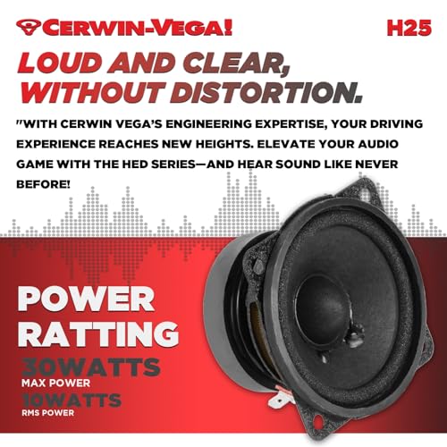 Cerwin-Vega H25 HED Series 2.5 Inch 30 Watts 4Ohm Full Range Speakers Set - Image 6