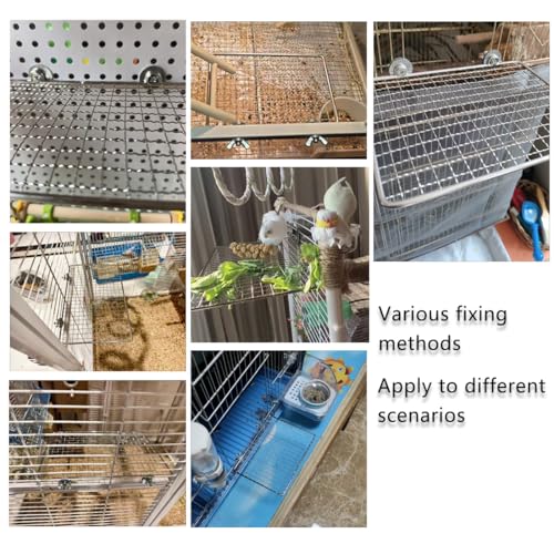 Image of Parrot Perch Platform, Stainless Steel Bird cage Stand, Bird cage Accessories, Suitable for Birds, Parrots, Macaws, Budgies, Parakeets, Hamsters and Other Small Animals (Large, 7 * 11in)
