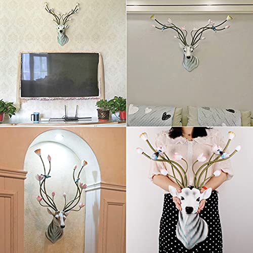 Deer Head Wall Decor Art Sculpture,Wall Mounted Animal Head Wall Art Stag Head Decor,Faux Taxidermy Resin Artificial Antlers For Home/Bar/Office #TOP6