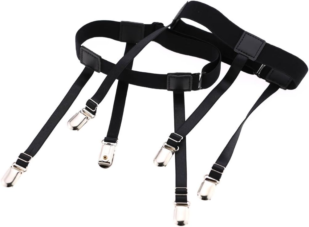 Shirt Stays Garter Belts for Men Women Suspenders Dress Shirt Holder Straps 3 Non-slip Locking Clamps Vonpri