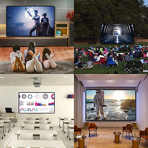100 Inch Projector Screen 16:19 Hd 4K Foldable And Portable Anti-Crease Portable Projector Screen Double Sided Video Projection Screens For Home ，Party,Office, Classroom，Outdoor #TOP5