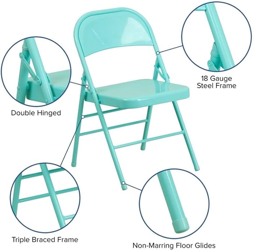 CLARIN　FOLDING CHAIR WITH ARM Teal Clarin Chair w. Arm – Retro Colony