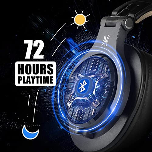 OneOdio A70 Cuffie Bluetooth Over Ear, Cuffie Cablate e Wireless Stereo con Microfono, 72 Ore di Riproduzione, CVC 8.0, Jack 3,5 mm e 6,35 mm, Pieghevole, Cuffie per DJ, Chitarra, Cellulare, PC, Rosso - Image 3