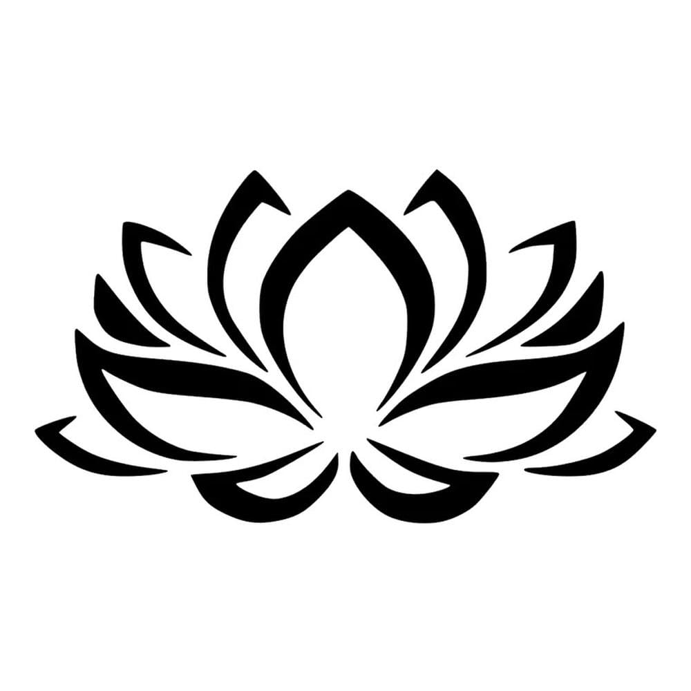 Vinyl Decal Lotus Flower Vinyl Decal Sticker Cars Trucks Vans Walls Laptop(Black)