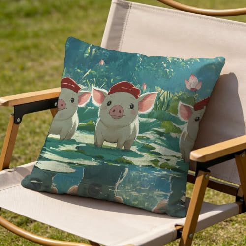 Funda cojin cerdo para decorar el sofá de exterior o balcón 6