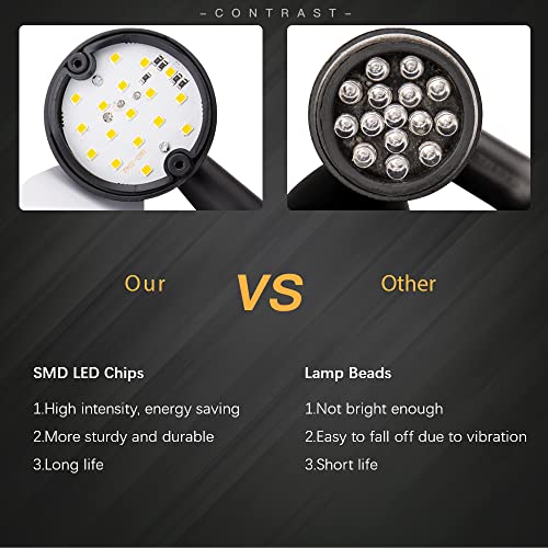 Kicry Smd Led Bullet Turn Signals Motorcycle Amber Front Rear Blinker Grill Indicator Universal Compatible For Honda Yamaha Suzuki Kawasaki Harley Chopper Bobber Dyna(Black-Amber) #TOP2