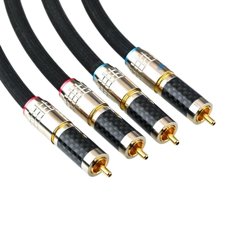 YWZBQL Wen ST New XS-9003Ag 6N Silver Audio Cable Plug HiFi R/CA Cable Power Amplifier CD Player Signal Cable Power Connector(5m)