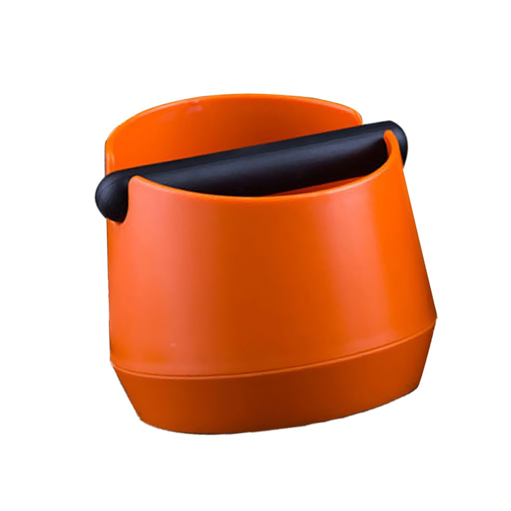 Dovewill ABS Coffee Knock Box Espresso Grind Waste With Rubber Handlebar Orange / Black - Orange, 14.8cm