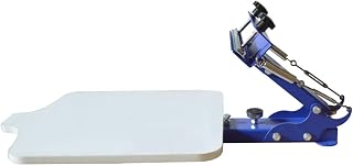 EQCOTWEA 1-Color Screen Printing Press, 1-Station Desktop Silk Screen Printer with Detachable T-Shirt Pallet for T-Shirts, Pillowcases, Tote Bags & Non-Woven Bags
