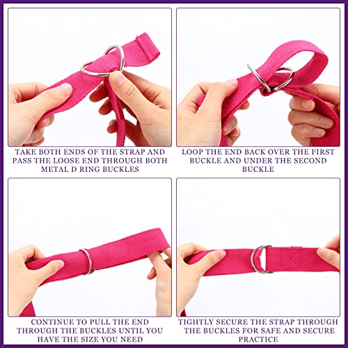 Leyndo 24 Pieces Yoga Strap For Stretching Yoga Exercise Adjustable Straps For Yoga Classes 6 Ft Non Elastic Yoga Belt With Adjustable D Ring Buckle For Pilates Gym Workouts Yoga Fitness (Classic) #TOP3