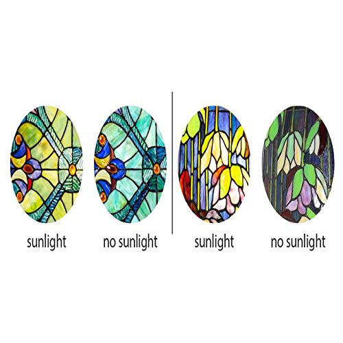 Spring Pendant Window Decor Stained Glass Birds-On-A-Wire Window Panel Hanging Catcher-on a Wire High Stained Glass Suncatcher Window Panel(10 Birds)