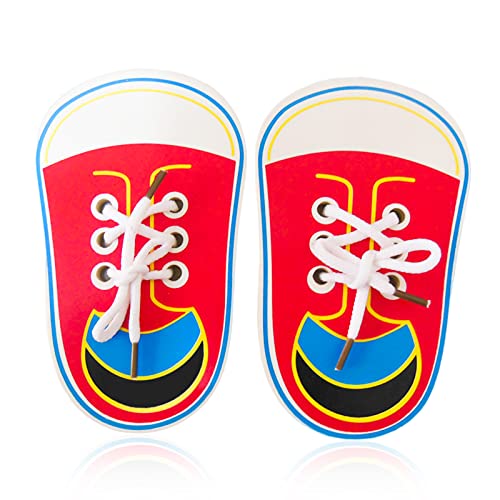 YUFFQOPC Schnürschuh Aus Holz, Schnürsenkel Binden Lernen für Kinder,...