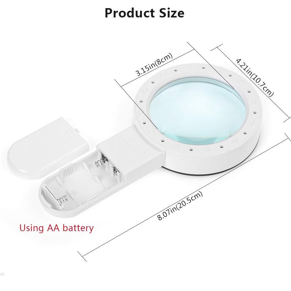 Lupa,Lupas para Pasatiempos, con luz, 30X de Mano Grandes 12 LED iluminados para Personas Mayores Leyendo, soldando, inspeccionando, Monedas, Joyas,