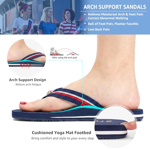 Image of STQ Womens Quick Dry Flip Flops丨Arch Support Thong Sandals
